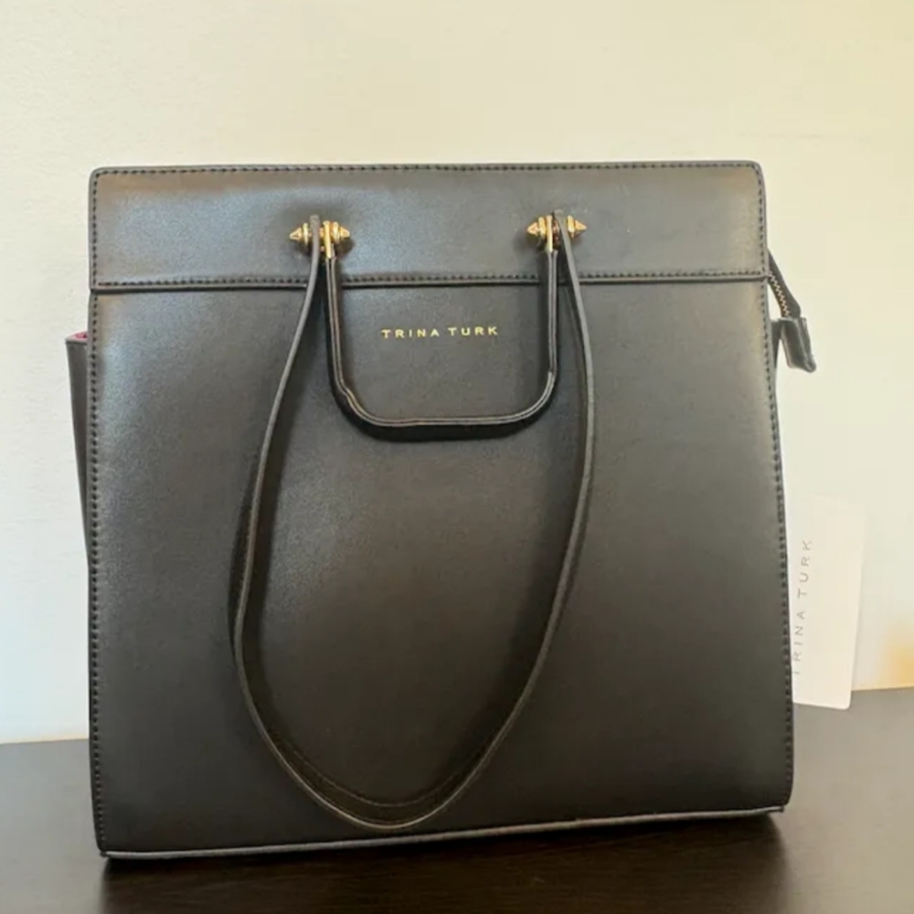 Trina Turk Mini Double Handle Convertible Crossbody/Tote Bag Black